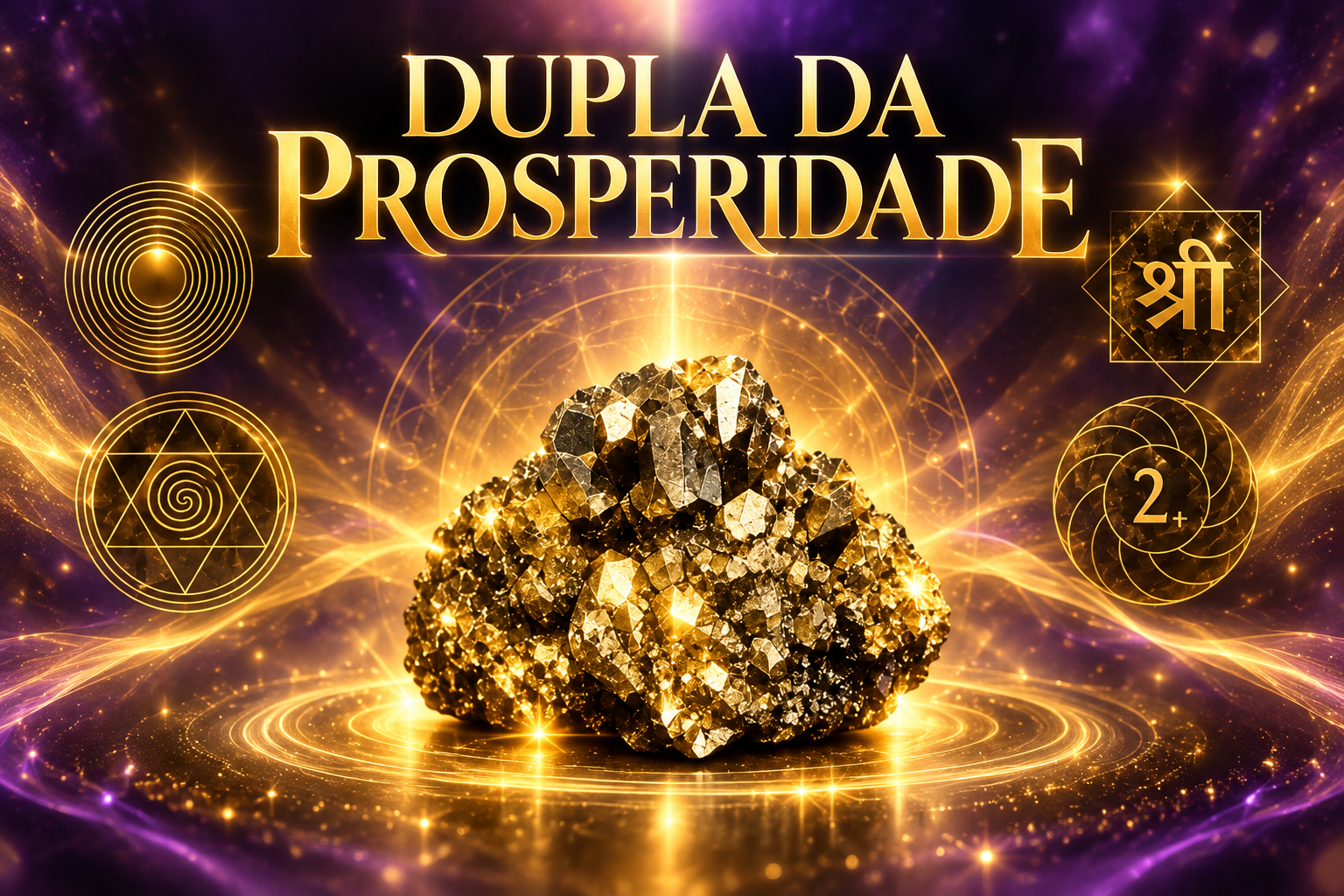 DUPLA DA PROSPERIDADE  - MESA PEDRA PIRITA + PUXÃO QUÂNTICO